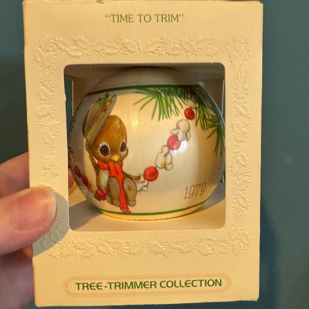 Vintage 1979 Hallmark Spencer Sparrow Bird Ornament Satin Christmas With Box